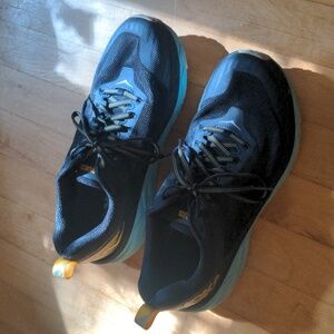 Hoka One One Black and Teal Athletic Shoes